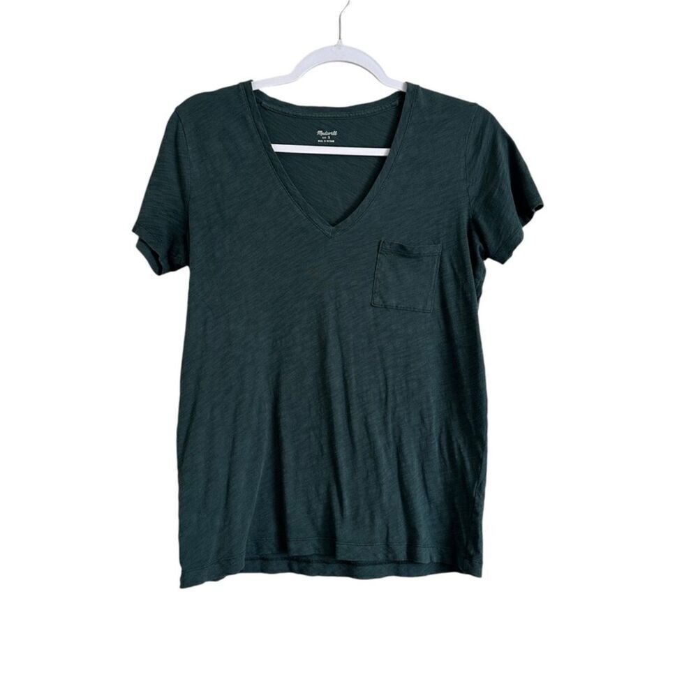 Madewell Short‎ Sleeve Pocket Tee Women's Size S Hunter Green Lightweight